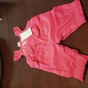Gymboree courderoy overalls size 3-6 mos. Pink with light pink dots. NWT.